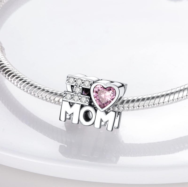 MULA 925 Sterling Silver Charms for Bracelets and Necklaces Lucky Home Happy Family Forever Love Mom Beads Dangle Pendants Jewelry for Women - Image 2